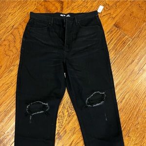 NWT old navy black distressed sky-hi straight 16 tall